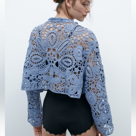 Zara Cropped Macrame Cardigan *Limited Edition* - Picture 2 of 4